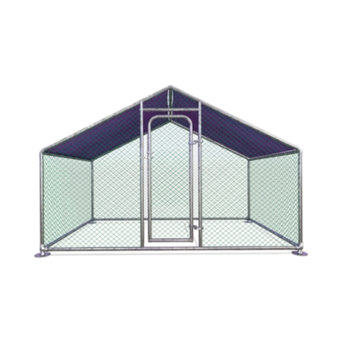 Metal Walk-in Chicken Coop/Chicken Run with Purple Waterproof Cover 10x6.5 Feet