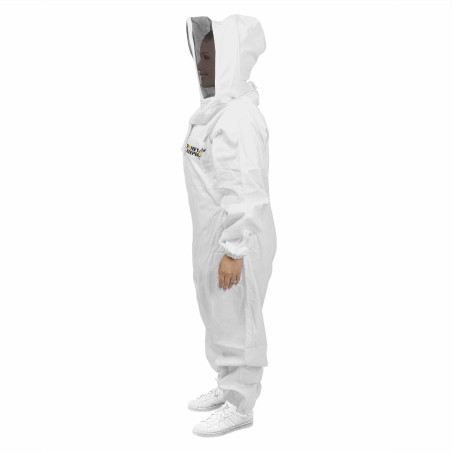 Professional Cotton Full Body Beekeeping Suit w/ Supporting Veil Hood - X Large