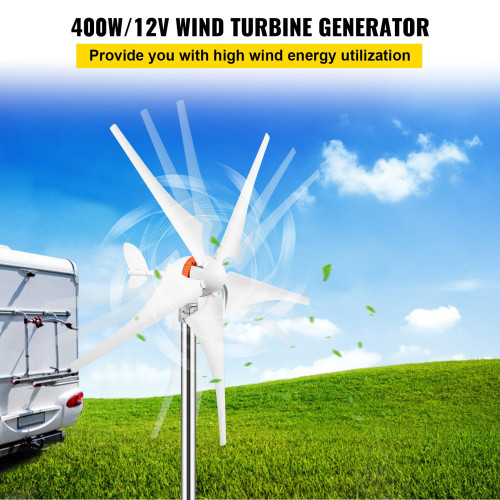 Wind Turbine Generator Kit 12v Wind Power Generator 400w W/mppt 5 Blades