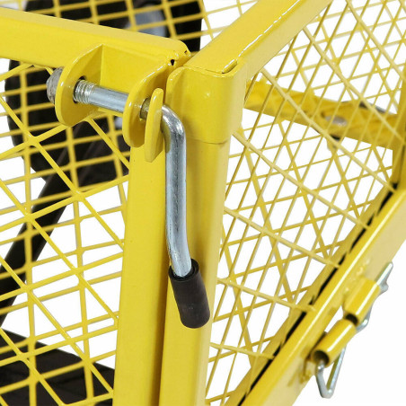 Heavy Duty Steel Garden Utility Cart Removable Folding Sides 400lb Yellow