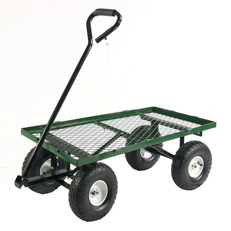 Steel Utility Cart w Removable Folding Sides Green - 400-lb Capacity