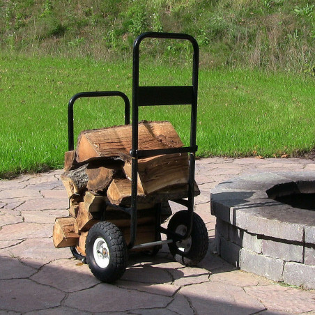 Log Cart Steel Heavy-Duty Rolling Wheeled Firewood Carrier Dolly