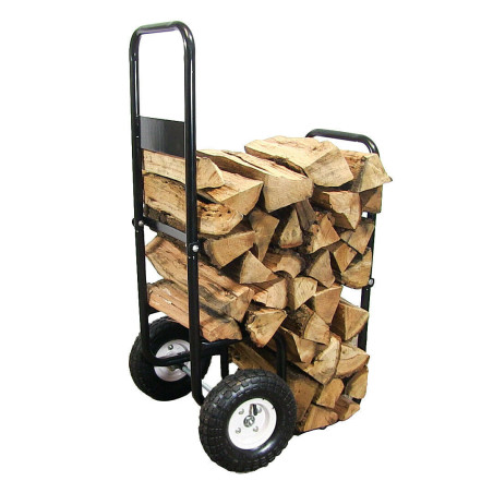 Log Cart Steel Heavy-Duty Rolling Wheeled Firewood Carrier Dolly