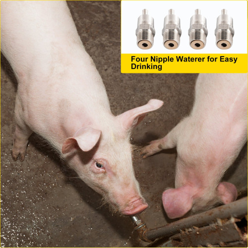 100 Lbs Pig Feeders Hog Feeder Double Door Swine Trough With Hog Waterer
