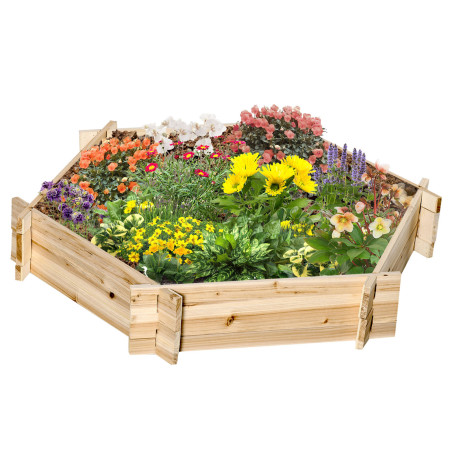 39'' x 36'' Screwless Raised Garden Bed Hexagon Planter Box Easy DIY Herb Garden