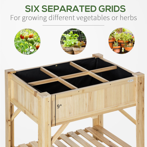 31" x 23" Raised Garden Bed Elevated Planter Box for Vegetable Flower Herb