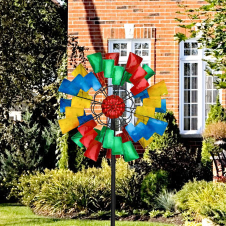 Garden Wind Spinner Large Metal multi-color Wind Sculpture For Home Patio Yard