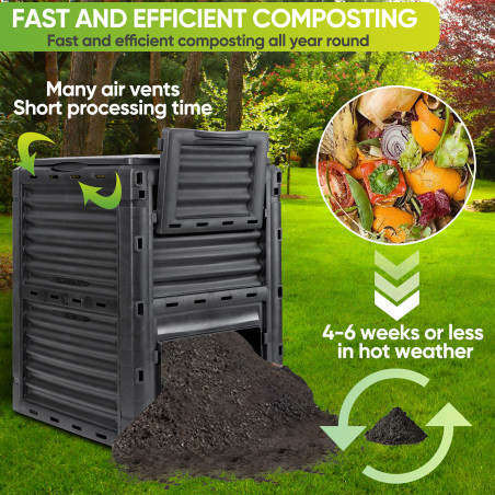 Garden Compost Bin Material 80 Gallon Fast Creation of Fertile Soil