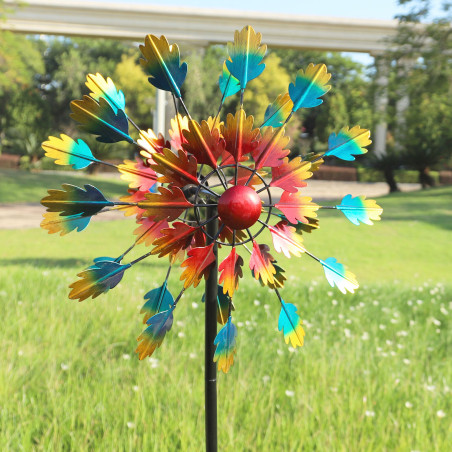 Garden Flower Wind Spinner Large Metal Wind Sculpture For Home Patio Yard 60inch