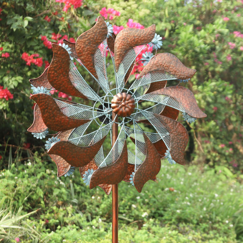Classical Wind Spinner Large Metal Wind Sculpture Garden Yard Windmill 84 inch