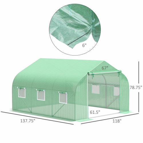 Greenhouse 12' x 10' x 7' Large Portable Walk-in Hot Green House Plant Gardening