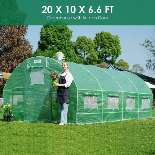20'x10'x7' Outdoor Large Walk-in Greenhouse Plant Gardening Hot House