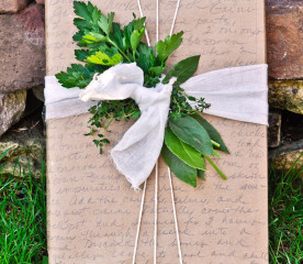 8 Gift Wrapping Ideas Using Herbs and Flowers